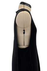 Chic Spring 2000 Chanel by Karl Lagerfeld Runway Sleeveless Black Jersey Tent Swing Dress