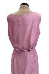Prettiest Early 1990s Emanuel Ungaro Haute Couture Rose-Pink Silk Wrap Skirt & Tank Top Set Dress