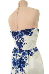 Valentino Fall 2013 by Maria Grazia Chiuri & Pierpaolo Piccioli Strapless Blue & White Dress