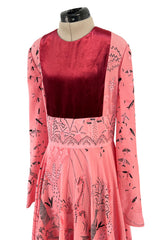 Spring 2017 Valentino by PierPaolo Piccioli Runway Look 12 Zandra Print Pink Silk Dress
