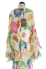 Prettiest Spring 2019 Etro by Veronica Etro Oversized Floral Print Bias Cut Silk Chiffon Spiral Dress