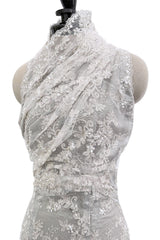 Exquisite 2011 Rodarte One Off Custom Made Silver & Lace Vogue / Kate Moss Editorial Dress