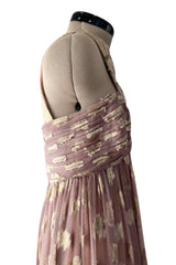 Spring 2006 Bill Blass by Michael Vollbracht Runway Gold & Pale Lavender Halter Dress