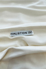 Most Wanted 1978 Halston Off White Ivory One Shoulder Draped Jersey Maxi Dress