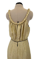 Amazing 2021 Fendi by Kim Jones Holiday Collection & Ad Campaign Metallic Gold Lurex Jumpsuit