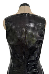 Fantastic Spring 1997 Versace Versus Black Iridescent 'Holographic' Dress as Seen on Fran Drescher