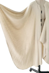 Gorgeous 1970-1972 Halston Well Documented Pale Neutral Colour Cashmere Wool Mix Cape