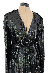 Fabulous Spring 2017 Attico Runway Look 25 Large Black Sequin Paillette Wrap Coat or Dress