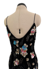 Phenomenal Fall 2005 Giorgio Armani Runway Look 88 Black Velvet Bead & Sequin Dress