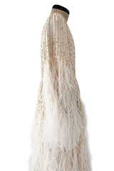 Extraordinary Resort 2020 Valentino by Pierpaolo Piccioli Ivory Silk Beaded Feather Dress