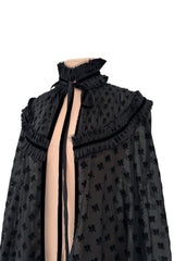 Fall 2017 Dsquared by Dean & Dan Runway High Neck Black Silk & Cotton Cape