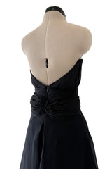 1980s Chanel by Karl Lagerfeld Strapless Black Tiered Silk Chiffon Dress