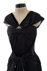 Fall 2005 Christian Dior by John Galliano Runway Look 51 Black Pleated Corset Dress