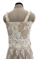 Outstanding Spring 1993 Giorgio Armani Runway Hand Beaded Sequin & Pearl Skirt & Corset Dress Set