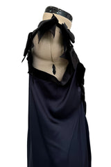 Exceptional Cruise 2009 Chanel by Karl Lagerfeld Blue Silk Deep Front Plunge Dress