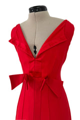 Prettiest 2000s Valentino by the Original Mr Valentino Red Dress w Bows & V Front