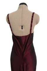 Gorgeous Fall 2005 Original Valentino Runway Look 67 Deep Oxblood Silk Dress w Tiered Ruffle Skirting