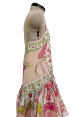 Spectacular Spring 2012 Emilio Pucci by Peter Dundas Runway Look 14 Pink Print Dress w Multi Layered Skirt