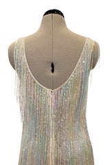 Spectacular Halston Resort 1982 Beaded Fringe Dress