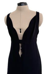 Fall 2012 Valentino by Pierpaolo Piccioli & Maria Grazia Chiuri Black Silk Dress w Front Plunge