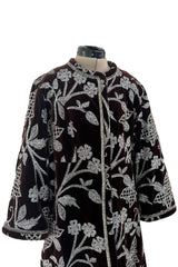 1968 Bill Blass Museum Documented Silver Thread Pattern in Brown Velvet Jacket