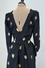 Christian Dior Spring 1979 Backless Gold & Black Dress