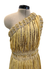 Outstanding Cruise 2011 Chanel by Karl Lagerfeld Runway Look 36 Gold Ribbon & Metallic Gold Cord Knit Dress
