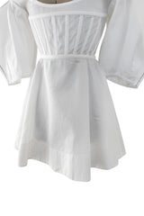 Rare Spring 2016 Celine by Pheobe Philo Runway Look 28White Cotton Boned Corset Top