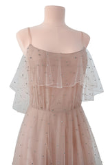 Fall 2016 Valentino by Pierpaolo Piccioli & Maria Grazia Chiuri Net Dress w Silver Sequin & Beads