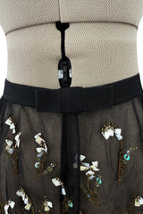 Beautiful Fall 2019 Christian Dior by Maria Grazia Chiuri Runway Look 36 Black Net Bead & Sequin Over Skirt