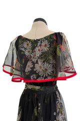 Prettiest Spring 2022 Valentino by Pierpaolo Piccioli Runway Look 88 Recreation of 1971 Dress in Floral Silk Chiffon