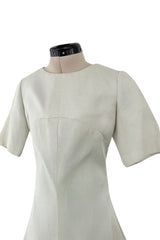 Documented Spring 1969 Christian Dior by Marc Bohan Haute Couture Stiffened Silk A-Line Dress