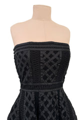 Prettiest 2010s Christian Dior by John Galliano Strapless Dress w Embroidered Flowers & Ribbon