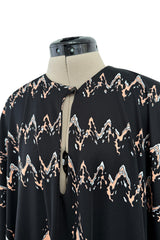 1970s Lanvin by Jules-Francois Crahay Easy-to-Wear Printed Jersey Caftan Dress