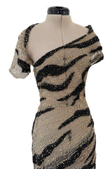 Spring 2001 Jean Louis Scherrer Haute Couture Look 22 Runway Sample Beaded Silk Chiffon & Net Dress