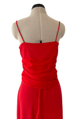 Prettiest Spring 2003 Original Valentino Runway Look 64 Red Silk Dress w Silk Chiffon Ties