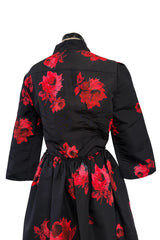 Iconic Fall 2005 Prada by Miucca Runway Look 45 Ad Campaign Rose Print Silk Dress