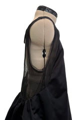 c. 2006 Prada by Miuccia Prada Black Silk & Silk Chiffon Low Scooped Back Sleeveless Puff Dress
