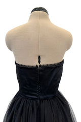 c.Fall 1991 Chanel by Karl Lagerfeld Strapless Mini Dress w Full Net Skirt