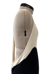 Cruise 2003 Chanel by Karl Lagerfeld Black & Ivory Cashmere Knit Dress