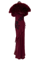 Christian Dior Fall 2006 by Galliano Beaded Dress & Feather Bolero