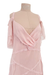 Spring 2005 Chanel by Karl Lagerfeld Runway Softest Pale Pink Floating Silk Chiffon Dress