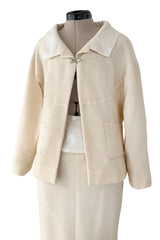 Cruise 2012 Chanel by Karl Lagerfeld Runway Look 8 Ivory Suit w Jewels, Sequin Details & Silver Thread