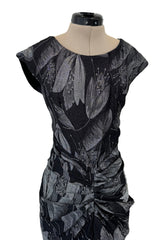 Outstanding Fall 2009 Christian Dior by John Galliano Bias Cut Metallic Silver Floral Print Dress