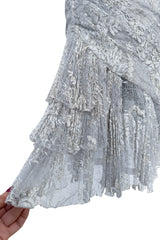 Fall 1989 Emanuel Ungaro Haute Couture Runway Silver Strapless Mini Dress