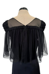 Prettiest Fall 2009 Chanel by Karl Lagerfeld Runway Look 55 Black Silk & Chiffon Dress