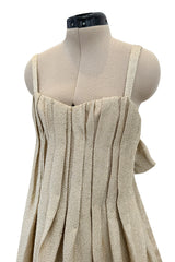 Fall 2007 Bottega Veneta by Tomas Maier Strapless Gold Metallic Dress w Puffed Skirt