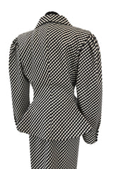 Fabulous Spring 1984 Emanuel Ungaro Haute Couture Runway B&W Check Suit
