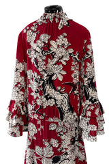 Prettiest 2016 Valentino by Maria Grazia Chiuri & Pierpaolo Piccioli Printed Red Silk Dress