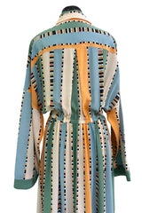 Chic Spring 2018 Emilio Pucci Runway Look 26 & Ad Campaign Printed Stripe & Dot Silk Dress or Cover Up